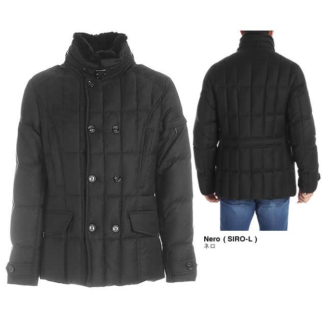ムーレー　SIRO-L　ファー付きダブルブレストダウンジャケット ブラック MOORER ムーレー シーロ MooRER SIRO-L ダウンジャケット ダウンコート