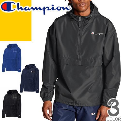 チャンピオン Champion パーカー ナイロンパーカー マウンテンパーカー パッカブルジャケット メンズ レインウェア スポーツ ハーフジップ 防寒 黒 ブラック 300 004 Mss 通販 Yahoo ショッピング