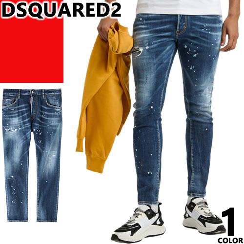 DSQUARED2 ディースクエアード48ダメージペイント加工 スケータージーン DSQUARED2（ディースクエアード） デニム ペイント スケーター パンツ