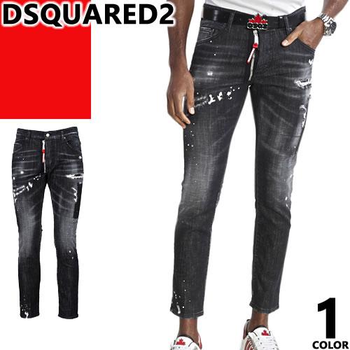 DSQUARED2 ダメージデニム　スキニー DSQUARED2 ディースクエアード ダメージ スキニージーンズ | ブラック