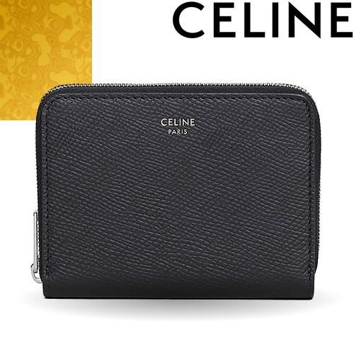 セリーヌ Celine 財布 小銭入れ コンパクト ジップ ウォレット イン グレインド カーフスキン レディース メンズ ブランド 黒 ブラック 304 003 Mss 通販 Yahoo ショッピング
