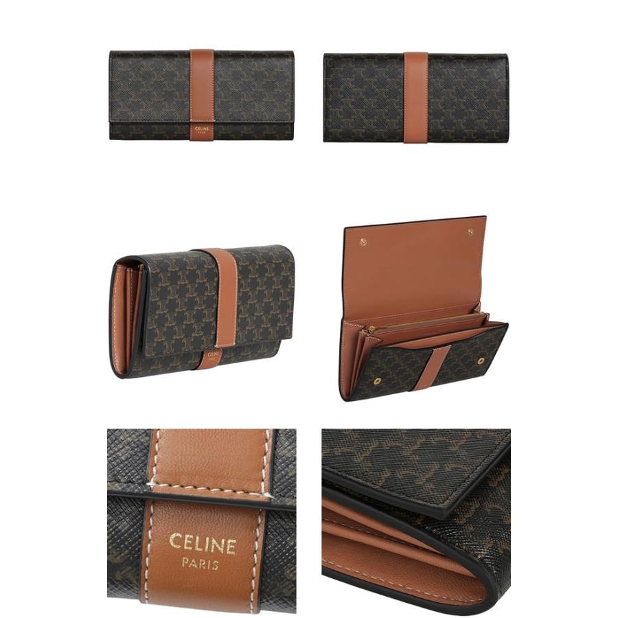 セリーヌ Celine 財布 長財布 新作 ラージ フラップウォレット トリオンフ キャンバス アンド ラムスキン レディース ブランド 本革 ブラウン 304 005 Mss 通販 Yahoo ショッピング