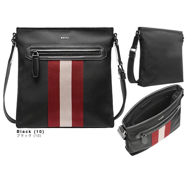 BALLY 黒ショルダーバッグサコッシュ合成皮革メンズドット