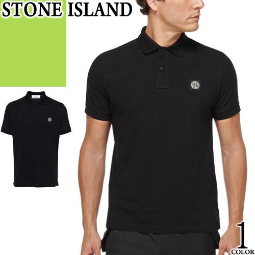 stone  ストーンアイランド　ポロシャツ　黒 STONE ISLAND ストーンアイランド ポロシャツ メンズ 半袖 ロゴパッチ