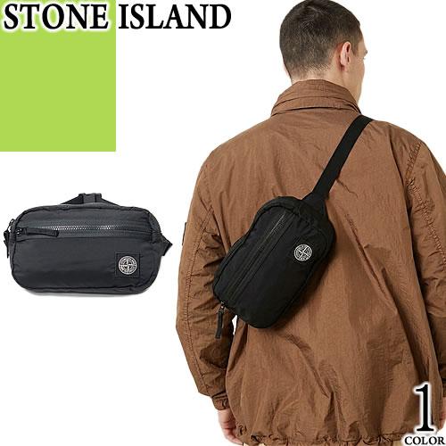 STONE  ストーンアイランド　ブラック　ボディバッグ　ポーチ STONE ISLAND（ストーン アイランド） ボディバッグ ウエストポーチ