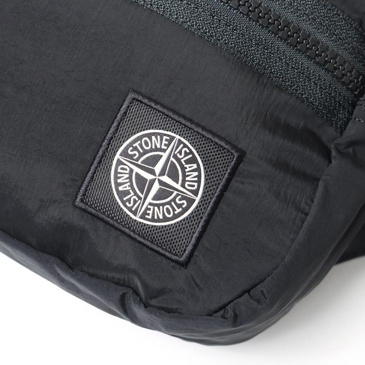STONE  ストーンアイランド　ブラック　ボディバッグ　ポーチ STONE ISLAND（ストーン アイランド） ボディバッグ ウエストポーチ