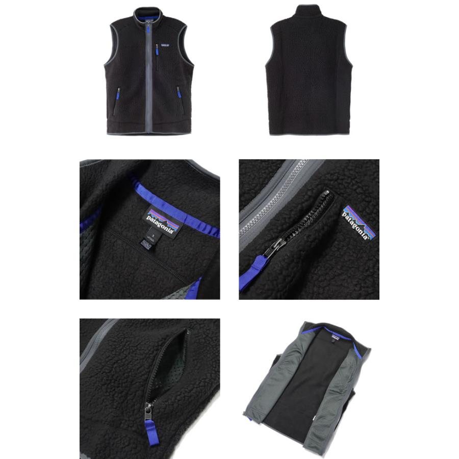 Patagonia パタゴニア ボアベスト ブラック フリース ロゴ入り patagonia（パタゴニア） フリース レトロ パイル ベスト メンズ ボア