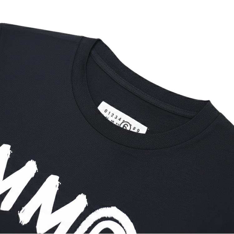 エムエムシックス メゾンマルジェラ MM6 Maison Margiela Tシャツ レディース 半袖 ロゴ コットン クルーネック 丸首 ブランド 綿100% おしゃれ 白 黒 青の画像