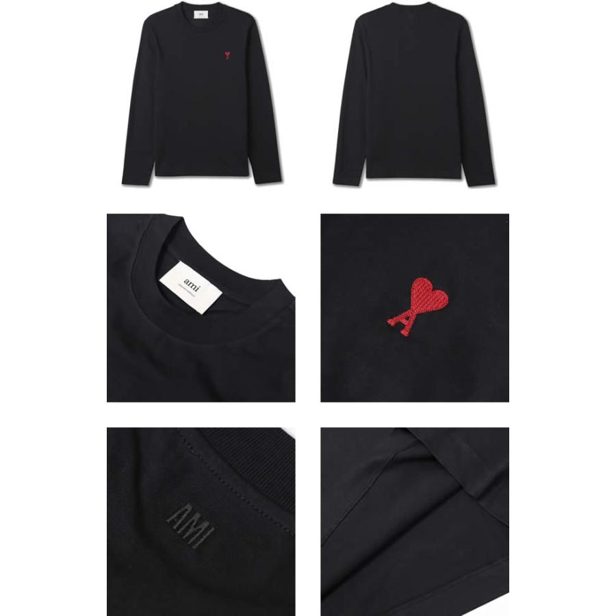 AMI Paris ハートロゴ 長袖カットソー ブラック AMI Alexandre Mattiussi アミパリス ami paris Tシャツ 長袖 ロンT