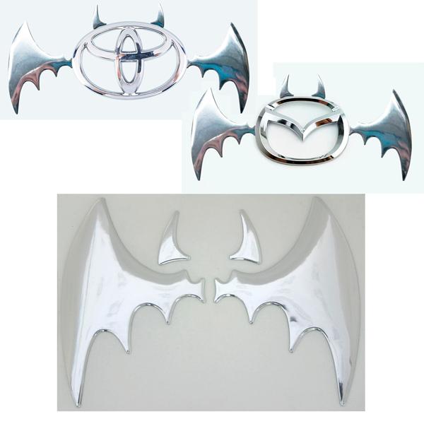 バットエンブレムステッカー　コウモリ　クローム＜送料無料＞メール便　車 ステッカー　おもしろ | ブランド登録なし