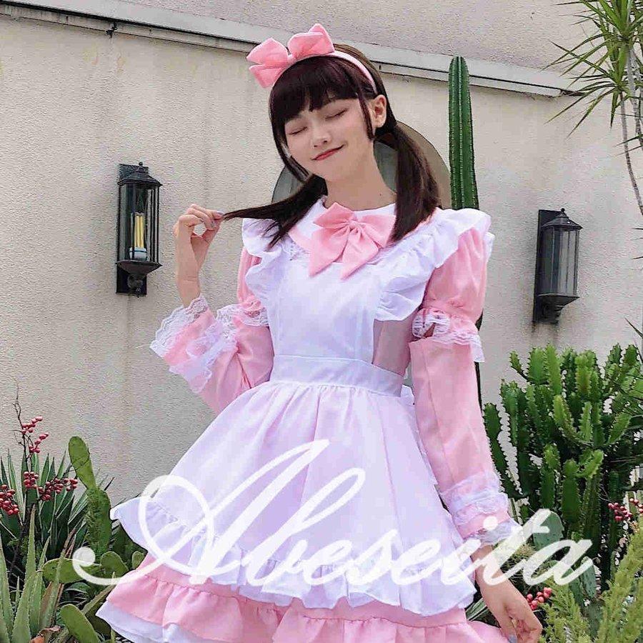 メイド服 コスプレ ハロウィン 仮装 衣装 パーティー カフェ ハロウィーン ブルー 大きさサイズ｜maifulstore｜12