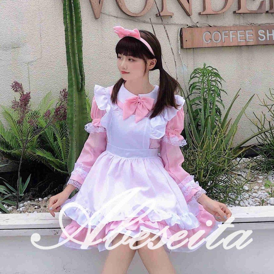 メイド服 コスプレ ハロウィン 仮装 衣装 パーティー カフェ ハロウィーン ブルー 大きさサイズ｜maifulstore｜09