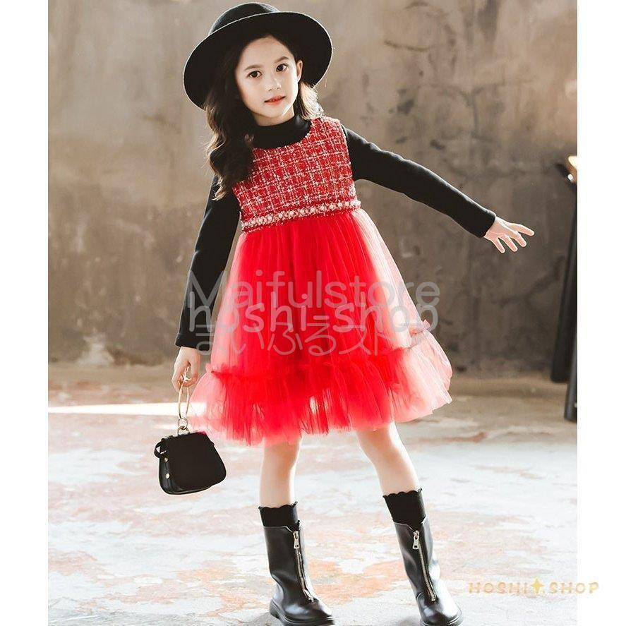 21年レディースファッション福袋 ワンピース 子供服 キッズ 通学着 暖かい 可愛い おしゃれ ジュニア Dress 子供ドレス トップス レース ワンピース セットアップ 2点セット 厚手 冬 長袖 女の子 ワンピース チュニック サイズ 130 Dron Ma