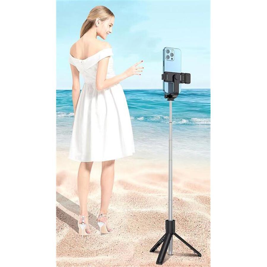 自撮り棒 スマホ用 セルカ棒 三脚 スマホスタンド 折りたたみ iphone Android 自撮り 三脚付き 70cm リモコン 伸縮式 撮影 | ブランド登録なし | 14