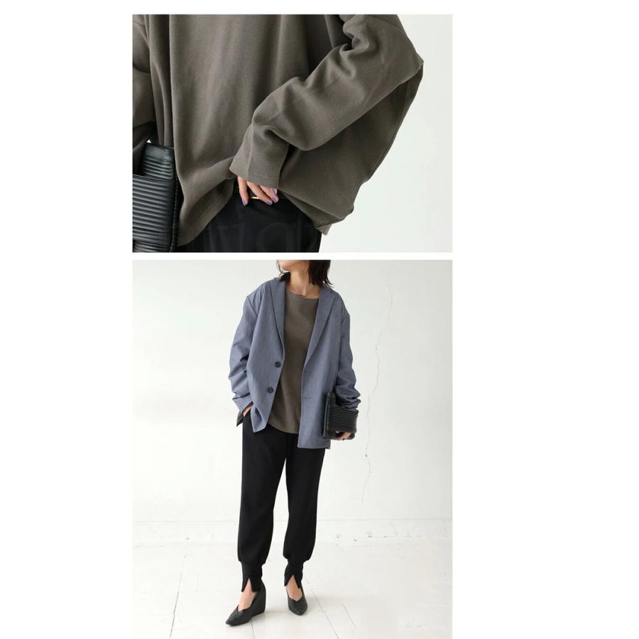 PINUE スウェットライクニットトップス (ピーチ) スウェットライクロゴ＆刺しゅうニットトップス 通販【ニッセン】