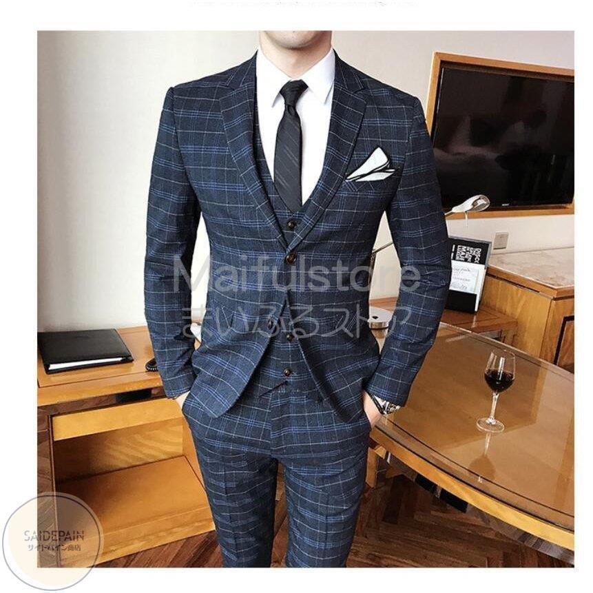 誕生日プレゼント ビジネススーツ 結婚式 成人式 卒業式 就職活動 3ピーススーツ ビジネススーツ チェック柄 メンズスーツ 3点セットスーツ 2つボタンスーツ フォーマル 結婚式 成人式 卒業式 就職活 披露宴 紳士服 冠婚葬祭 スーツ フォーマル Knowledge21 Com