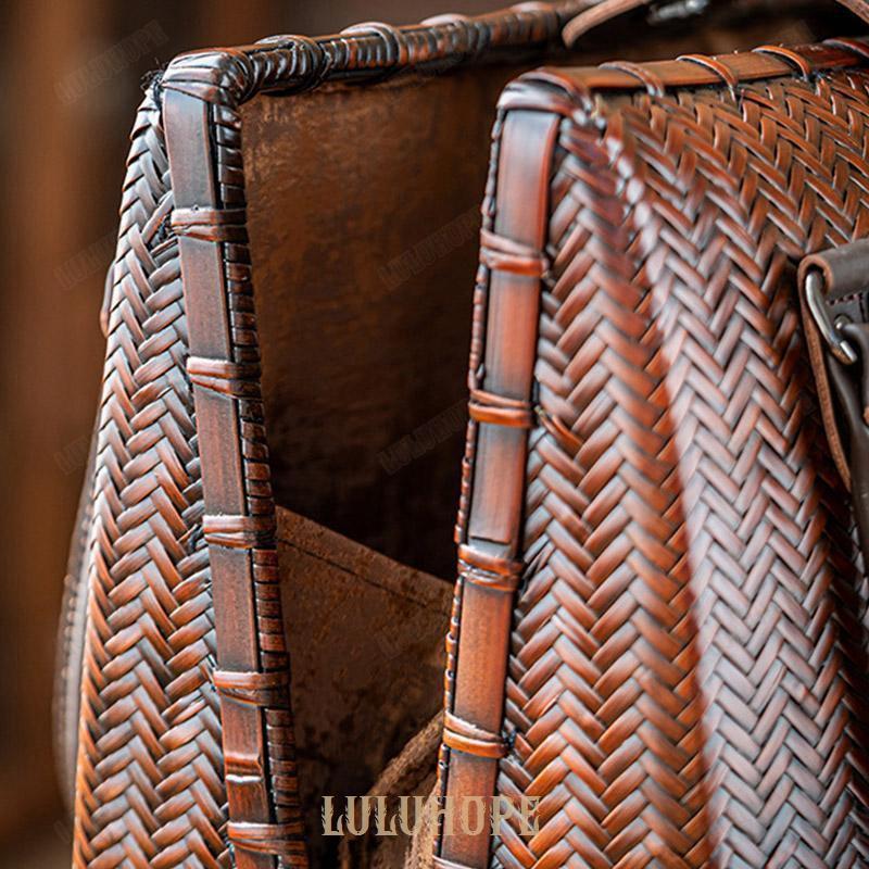 タイムセール】バッグ 職人手作り 自然竹の編み上げ お買物かご かご