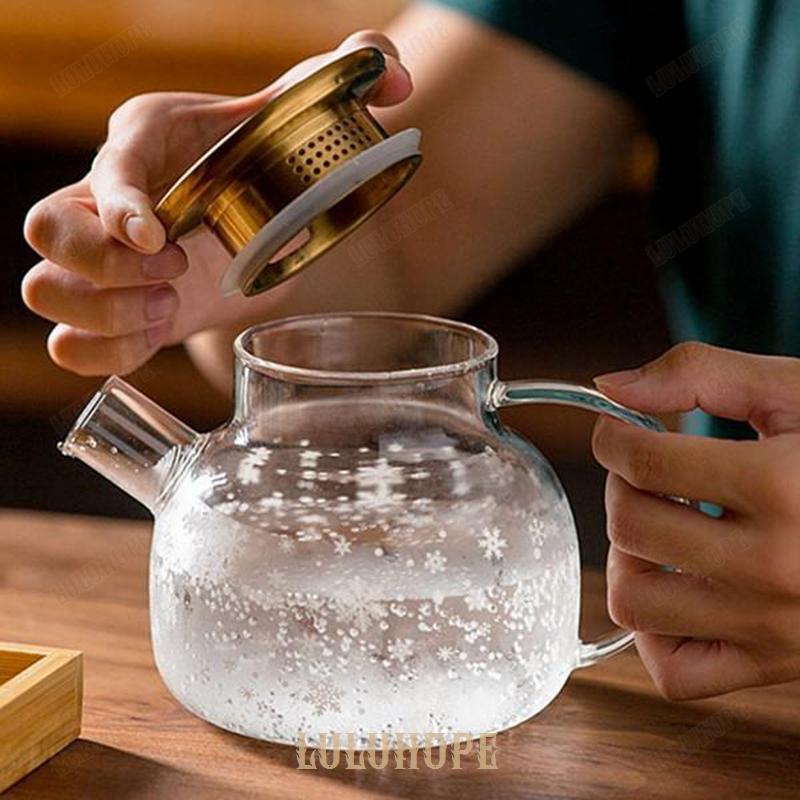 特価】ティーポット 急須 1000ml 大容量 可愛い 花柄 プリント 桃