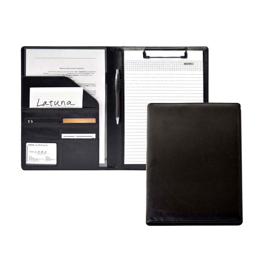 バインダー a4 クリップボード 革 クリップ ファイル 二つ折り 多機能