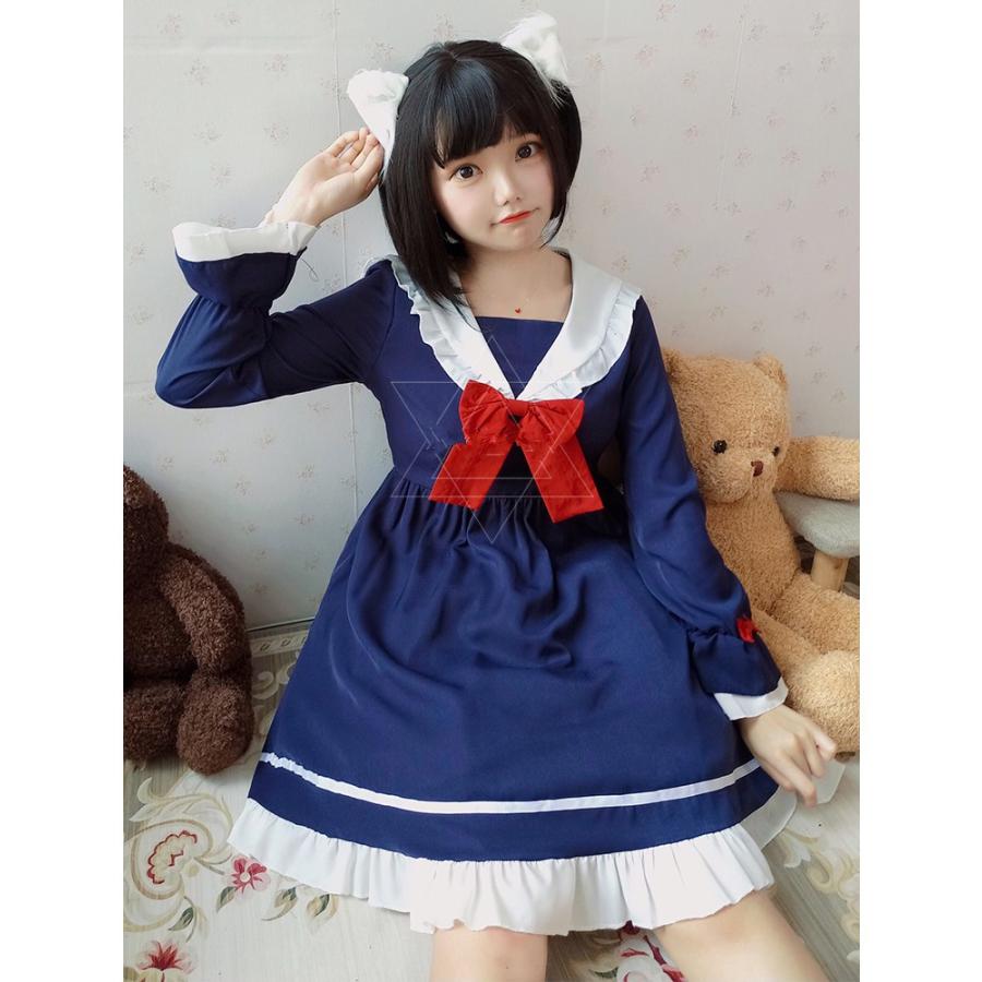コスプレ セーラー服 セーラーワンピース コスプレ衣装 コスチューム 大人 ロリ ロリータ 服 半袖 ロリィタ 仮装 ハロウィン ファッション 女性 紺色 Cosplay こ Topfashion 通販 Yahoo ショッピング