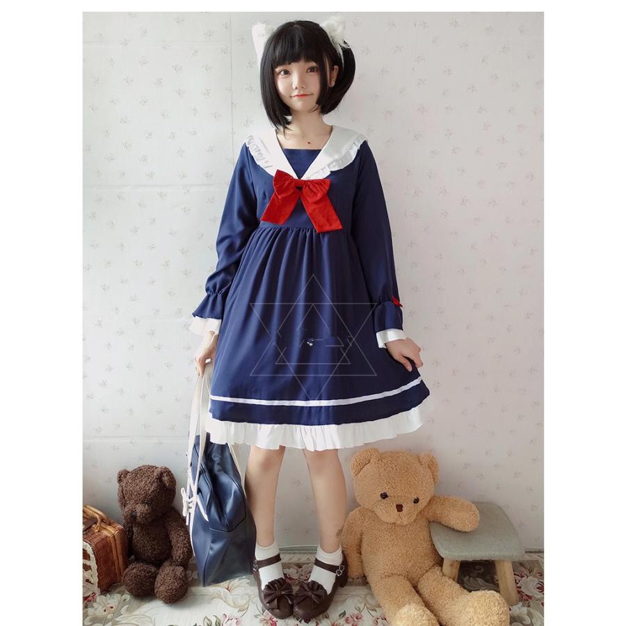 コスプレ セーラー服 セーラーワンピース コスプレ衣装 コスチューム 大人 ロリ ロリータ 服 半袖 ロリィタ 仮装 ハロウィン ファッション 女性 紺色 Cosplay こ Topfashion 通販 Yahoo ショッピング