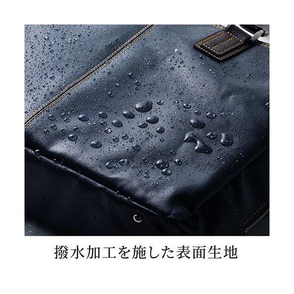 サンワダイレクト 日本製ビジネスバッグ(岡山デニム使用・2WAY・ダブル収納・三方ファスナー・ブラック) 200-BAG146BK 1個 岡山デニム使用 2WAY ダブル収納 三方ファスナー ブラック