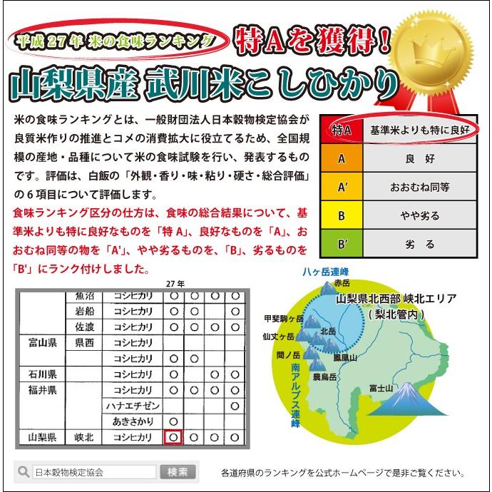 コシヒカリ 山梨県産 武川米 5kg 白米 通販 南アルプスの清流水で育っ