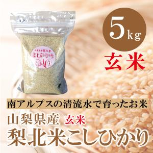 コシヒカリ 山梨県産 梨北米 玄米 5kg 通販 南アルプスの清流水 コシヒカリ 山梨県産 梨北米 玄米 5kg 通販 南アルプスの清流水