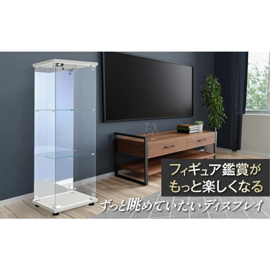 ショーケース ガラスケース 背面ミラー 2段両扉タイプ(鍵付き) 高さ86cm ショーケース ガラスケース 背面ミラー付き 2段〜4段(鍵付き