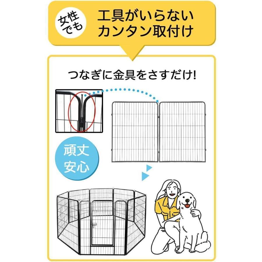 ペット フェンス 折り畳み式 ドッグラン ゲージ（80×80cm）防水シート付き 