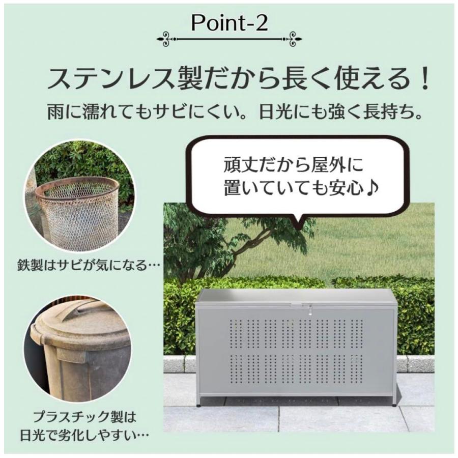 ゴミ箱 屋外 大きい カラス除け ゴミ荒らし防止ごみふた付き(組立式）350L｜mailo-shop｜05