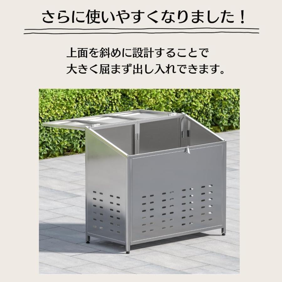 ゴミ箱 屋外 大きい カラス除け ごみふた付き(組立式）350L 1590