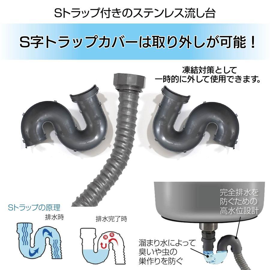 ガーデンシンク 流し台 シンク ダブル ステンレス 水栓付き 左右付け