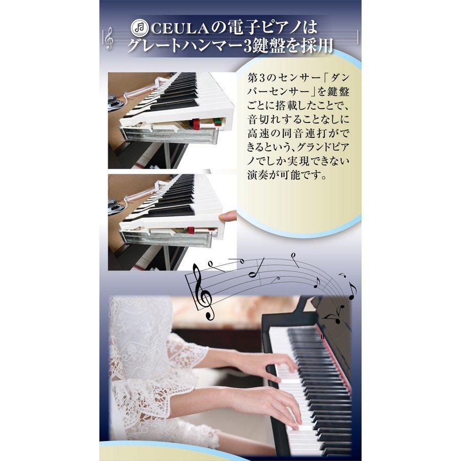 CEULA 電子ピアノセット グレードハンマーbluetooth 88鍵 3鍵盤 3本 