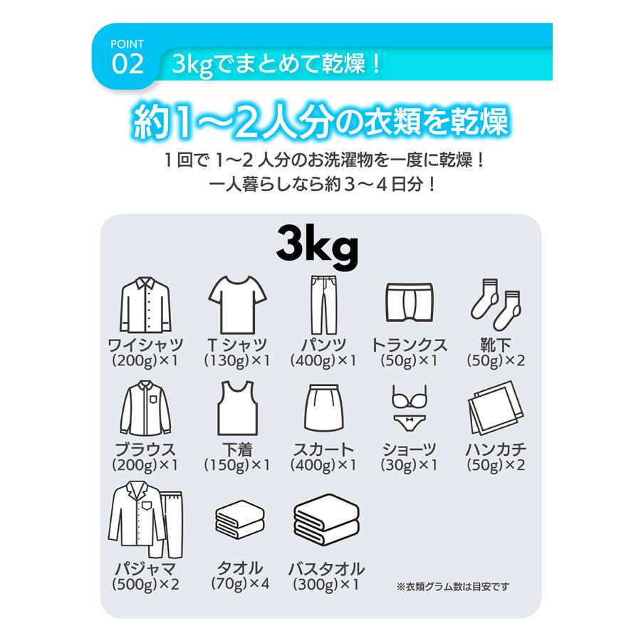 Yoquna 乾燥機 衣類 衣類乾燥機 3kg ヨクナ 乾燥機 日本製 衣類乾燥