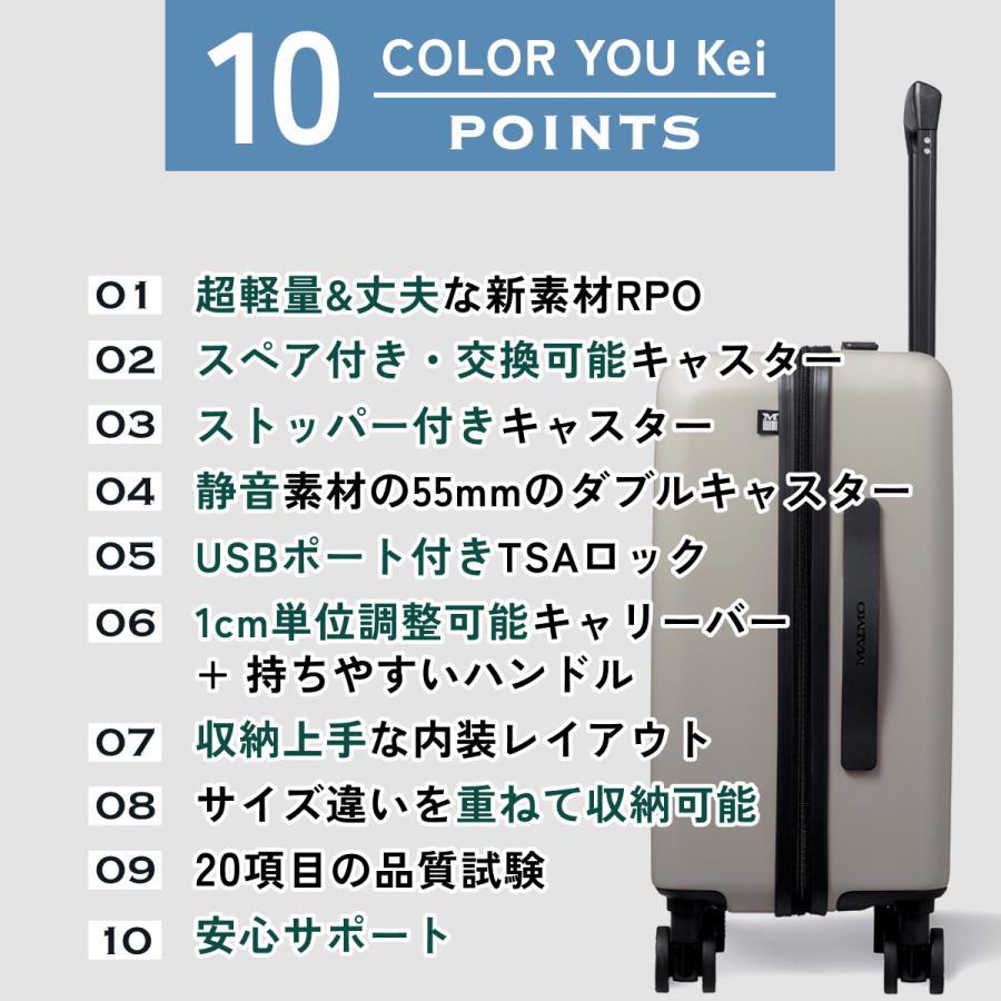 MAIMO スーツケース Sサイズ 機内持ち込み キャリーケース キャリーバッグ 超軽量 静音  HINOMOTO ストッパー 超静音キャスター 旅行 ビジネス 出張 USBポート｜maimojapan-888｜03
