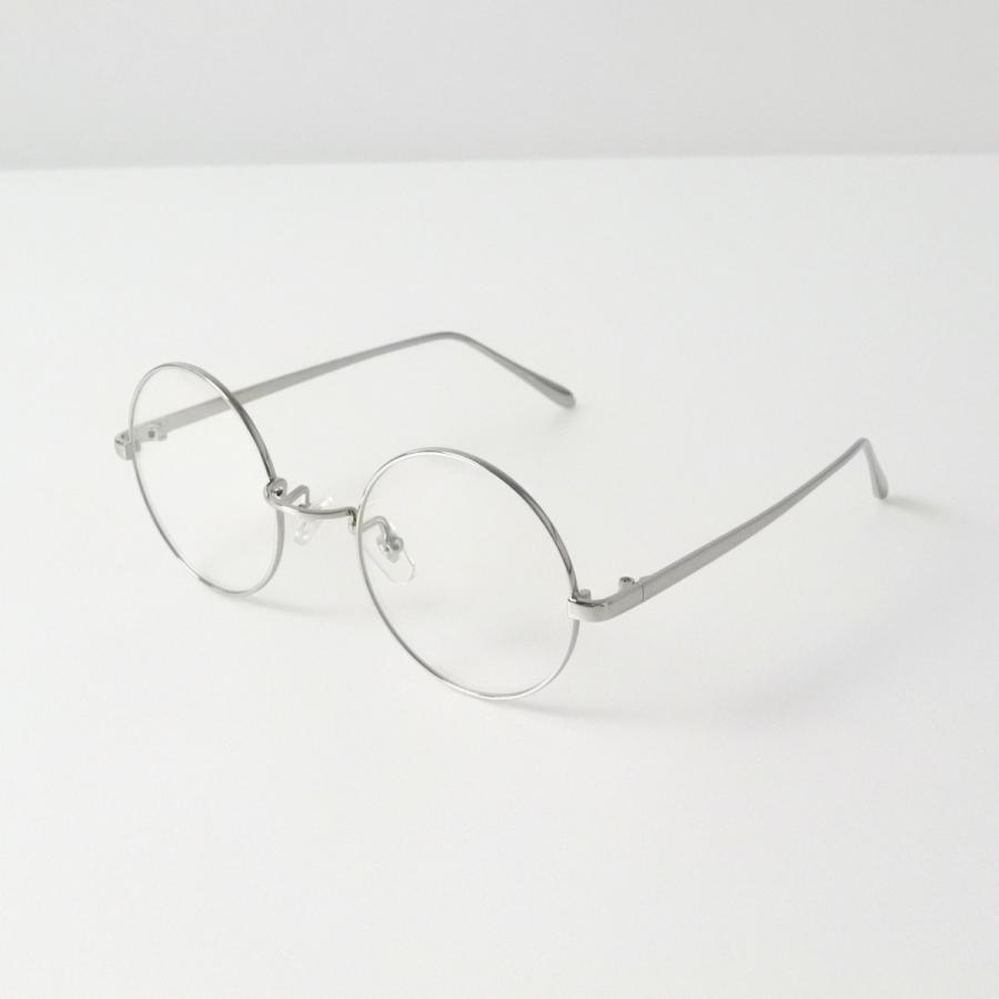 レディース アイアン 丸メガネ シルバー ラウンド 眼鏡 伊達メガネ