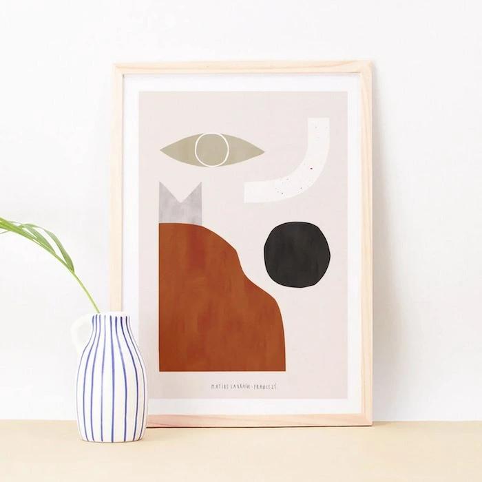北欧 ポスター A4 部屋 オシャレ リビング Abstract Face geometric | 