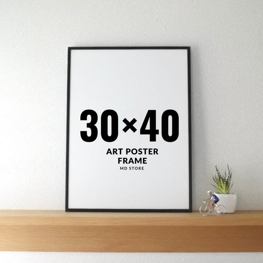 ポスターフレーム 30×40cm 壁掛け 軽量 ブラック 黒 額縁 額装 枠