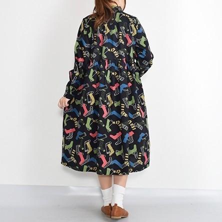 カラフル配色ソックス柄 ウエスト切替 シャツワンピース Fillil フィリル 5939 レディース 北欧 ワンピース 大きい サイズ ゆったり Fillil5939 Popな雑貨とカワイイ服 Md Store 通販 Yahoo ショッピング