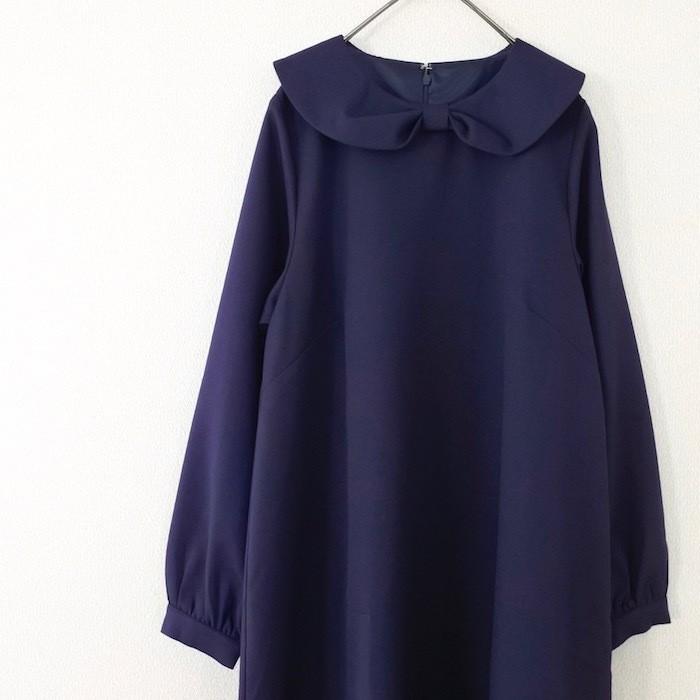 リボンカラー ワンピース ドレス Merlot Plus メルロープリュス 2299 レディース フォーマル 結婚式 二次会 入園式 Merlotplus2299 Md Store 通販 Yahoo ショッピング