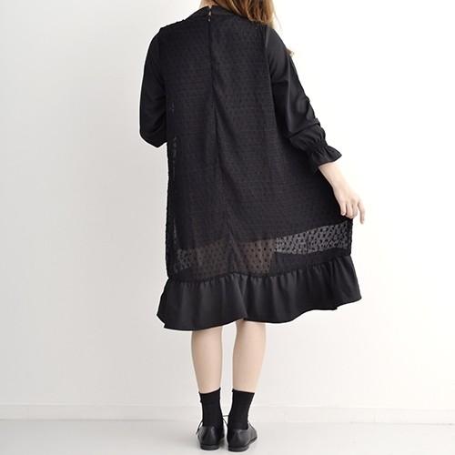 ドット柄 クレープジョーゼット ワンピース Merlot Plus メルロープリュス 7381 レディース ドレス 結婚式 二次会 パーティー Merlotplus7381 Popな雑貨とカワイイ服 Md Store 通販 Yahoo ショッピング