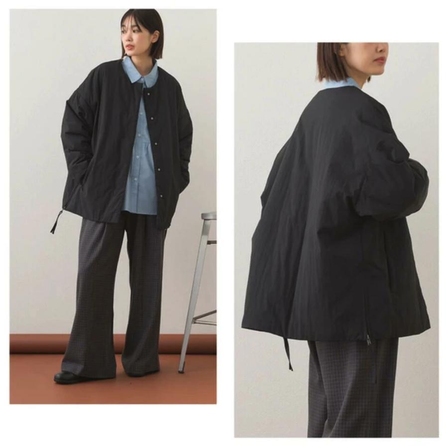 OMNES（オムネス） 中綿ダウン ステッチレス サイド ZIP ハーフ コート 