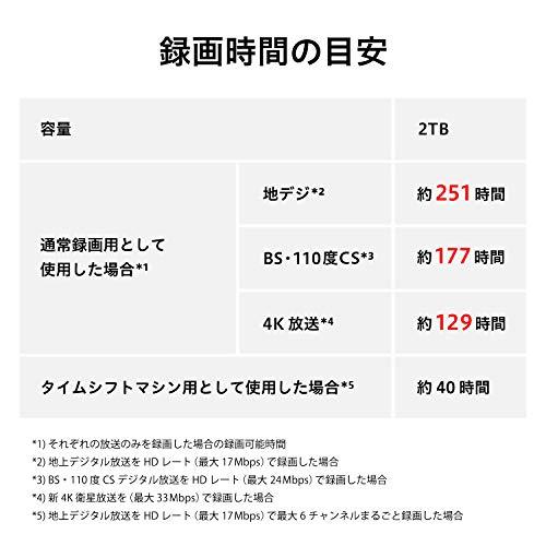 東芝 タイムシフトマシン対応 USBハードディスク（2TB）TOSHIBA REGZA THD-V3シリーズ THD-200V3 THD 2TB 200V3