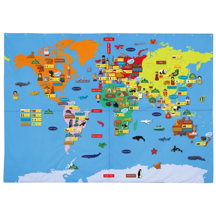 布製 ジャンボ世界地図 英語版 Cb1540 知育玩具の毎日元気 通販 Yahoo ショッピング