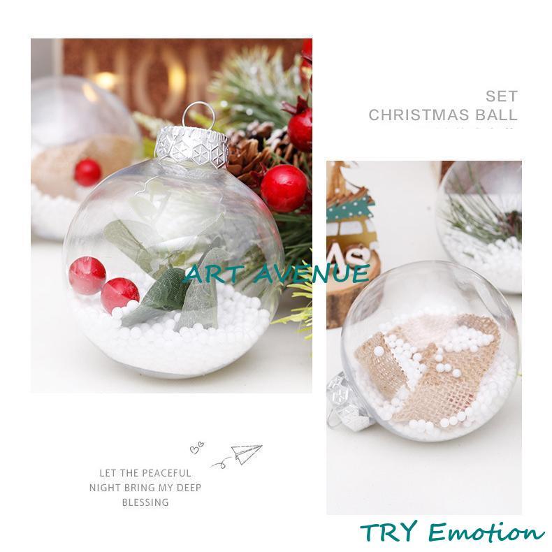 クリスマス オーナメント ボール セット 8cm 高級感 クリア 雪