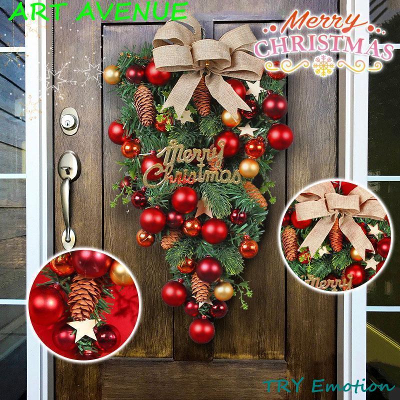 クリスマスリース クリスマス飾り付け 玄関ドア 花 フラワーリース