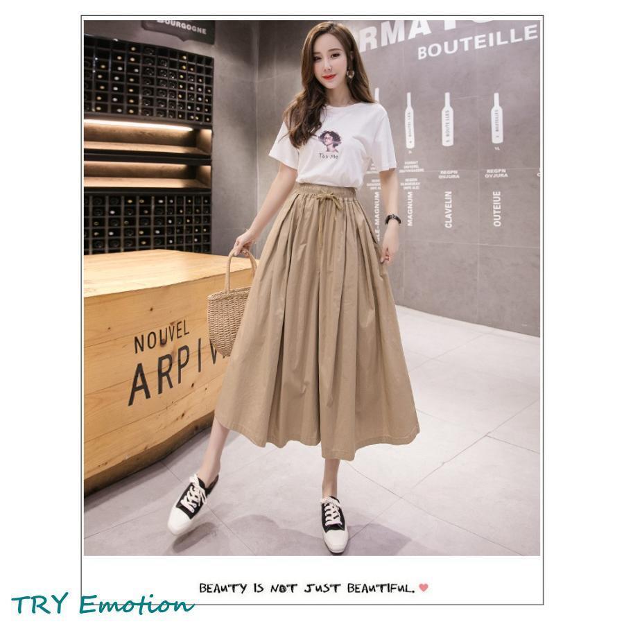 キュロットスカート ワイトパンツ レディース 九分丈 ワイド