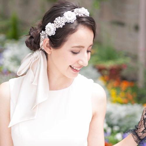 Violet ヘッドドレス オフ Vanilla Couture ヴァニラクチュール ウェディング バイオレット リボンカチューシャ ビジュー Fakfakkab Go Id