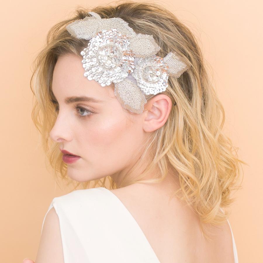 高知インター店 プル サルジョンヘッドドレス シルバー Francbloom フランブルーム ウェディング アクセサリー ブライダル ヘアアクセサリー ビーズ 刺繍 珍しい Zoetalentsolutions Com
